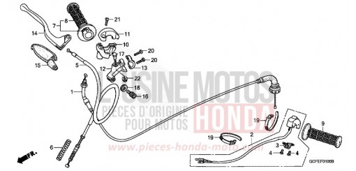 LEVIER DE GUIDON/COMMUTATEUR/CABLE CRF70F4 de 2004